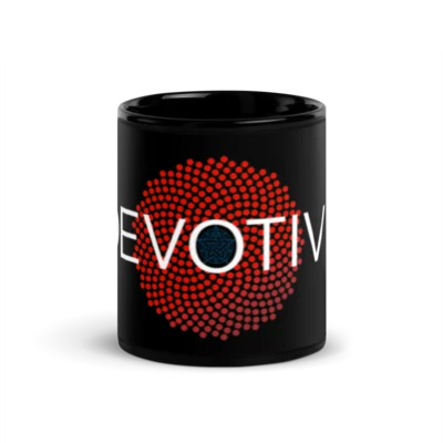 Black glossy mug with Devotive logo